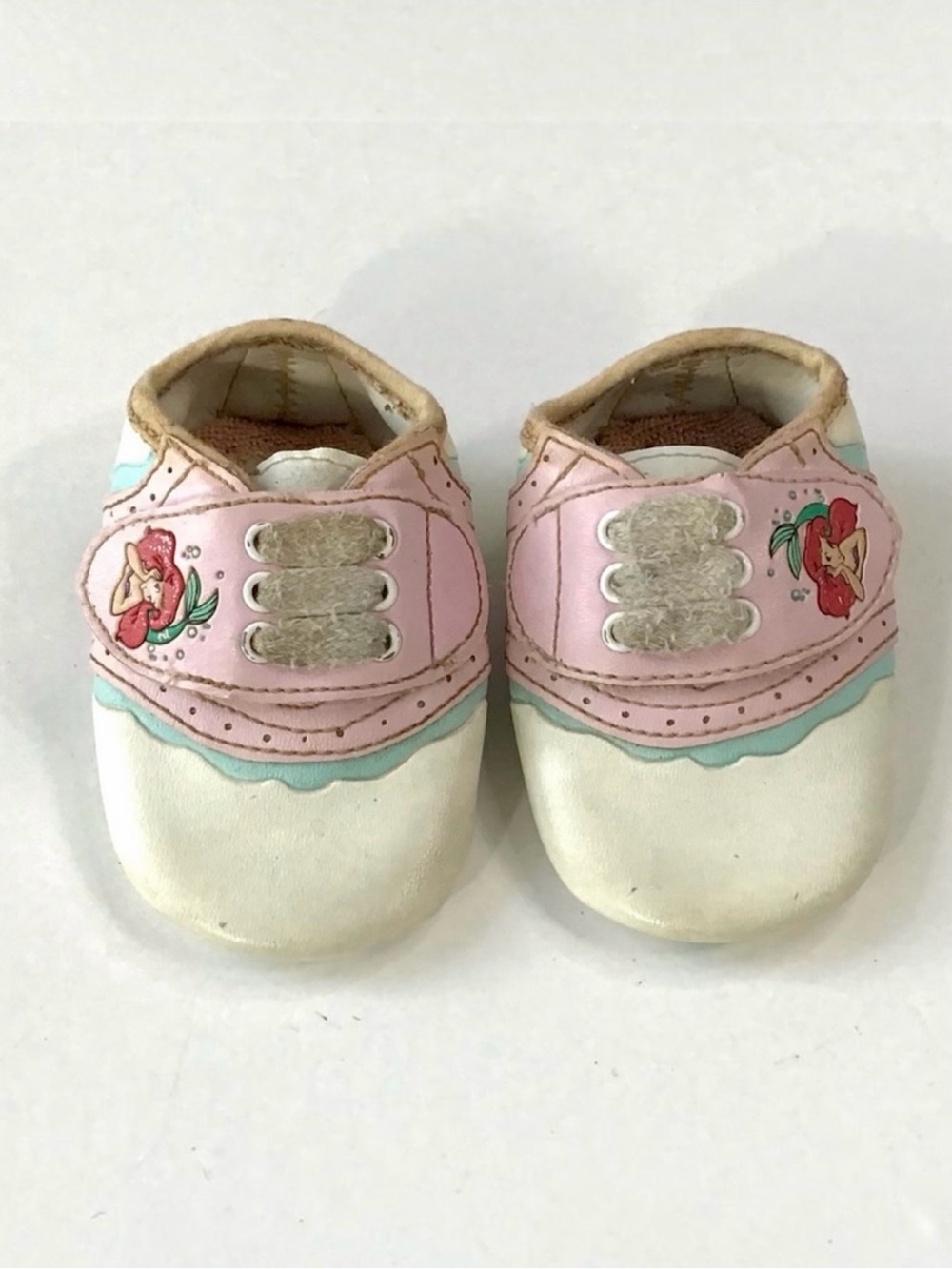 Vintage 1990s Disney The Little Mermaid Ariel Baby Shoes Hook & Loop Closure